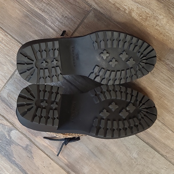 Topshop Snakeskin Print Lace-up Chunky Heel Brogue Shoes, Size 8 - Picture 15 of 16